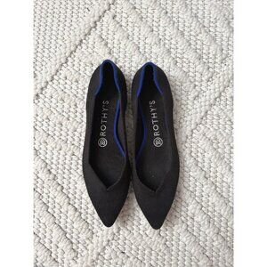 Rothy's The Point Black Knit Slip On Ballet Flat Comfort Casual Womens 8